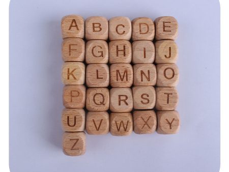 Wholesale 20PCS 26 English Letters DIY Wooden Beads on Sale