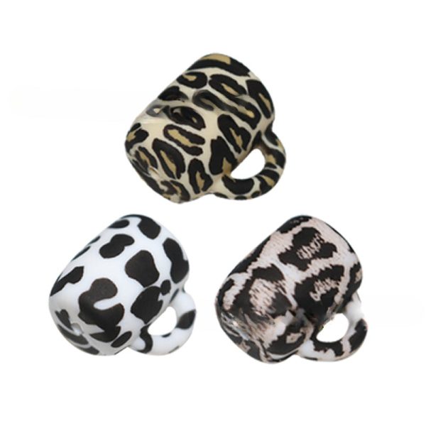 Wholesale 10PCS Leopard Print Water Cup Silicone Beads Supply