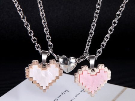 Wholesale 10PCS Valentine s Day Love Mosaic Magnetic Alloy Necklace Cheap