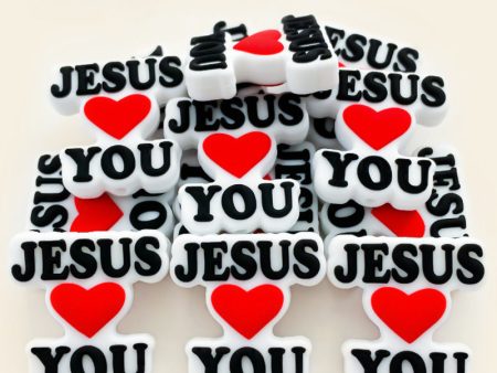 Wholesale 10PCS Love Jesus Silicone Focus Beads Online