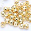 Wholesale of 100PCS Copper 14K Gold Coated Color Preserving Laser Beads with Corner Cutting Beads For Cheap