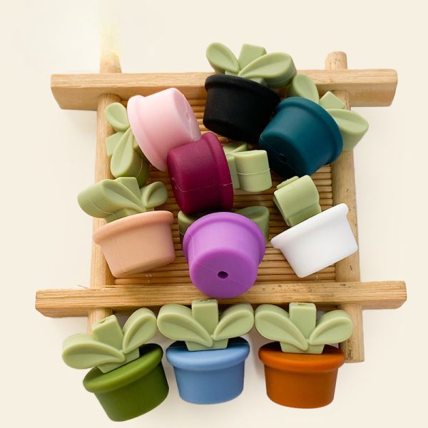 Wholesale Flower Pot Grass Silicone Beads Online Hot Sale