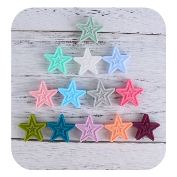 Wholesale 20PCS DIY Pentagram Silicone Beads Fashion