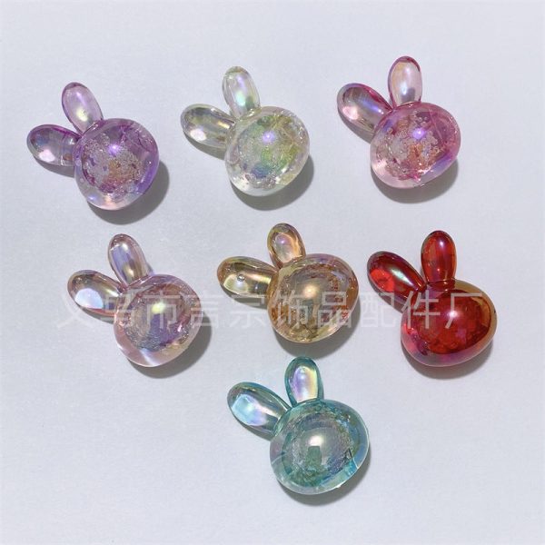 Wholesale 200PCS Acrylic Colorful Bubble Rabbit Head Beads For Cheap