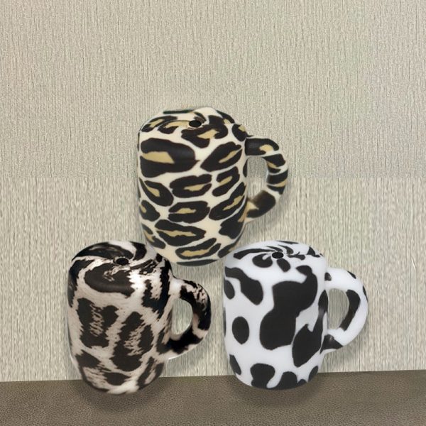 Wholesale 10PCS Leopard Print Water Cup Silicone Beads Supply