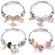 Wholesale Golden Eight-pointed Star Pink Love DIY Stainless Steel Bracelet Cheap