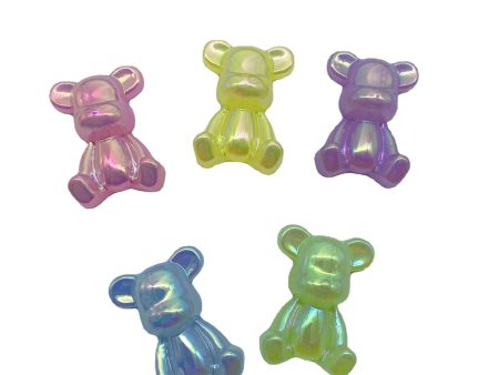 Wholesale 200PCS Acrylic Electroplated Colorful Bear Beads Hot on Sale