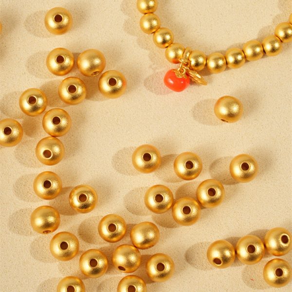 Wholesale of 100PCS Sand Gold Copper Round Beads For Cheap