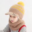 Wholesale Autumn and Winter 5-12 Years Old Middle-aged and Older Children Plus Velvet Scarf Fur Ball Woolen Hat Fashion