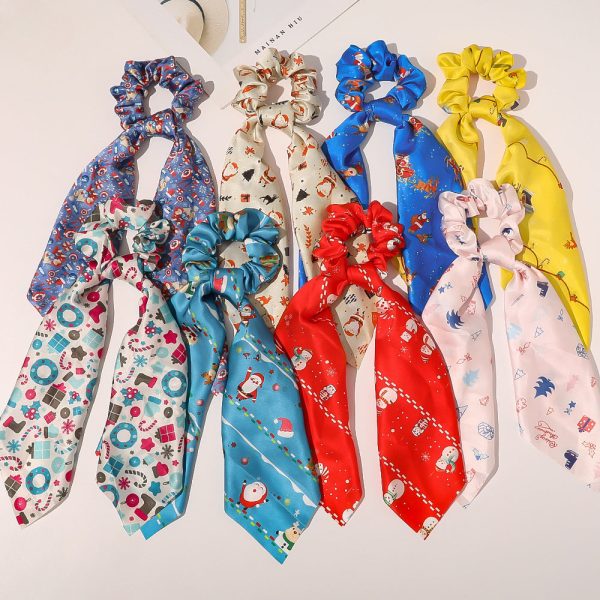 Wholesale Christmas Snowflakes Christmas Tree Streamers Large Intestine Hair Tie Fashion