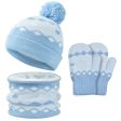 Wholesale Children s Winter Hat Knitted Woolen Scarf Gloves Set Cheap