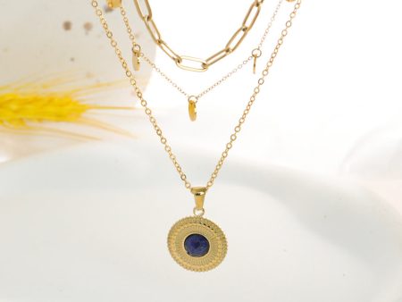 Wholesale 20PCS Natural Stone 14k Gold Plated Multi-layer DIY Titanium Steel Necklace Supply