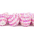 Wholesale 20MM Resin Diamond Ball Beads Rose Red and White Striped Diamond Ball Beads Online Hot Sale