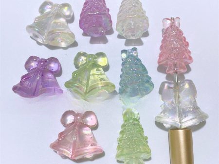 Wholesale 200PCS Acrylic Starry Sky Luminous Christmas Tree Christmas Bells DIY Beads Discount