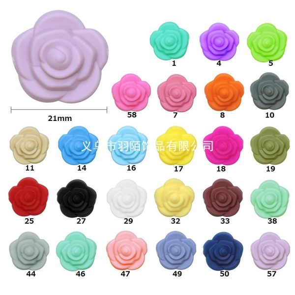 Wholesale 20PCS Rosette Silicone Beads DIY Loose Beads Fashion