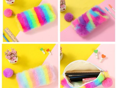 Wholesale Colorful Plush Pencil Bags Fashion