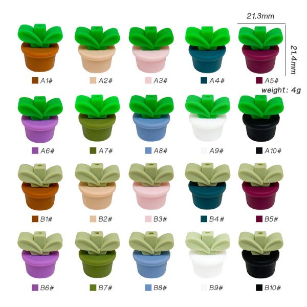 Wholesale Flower Pot Grass Silicone Beads Online Hot Sale