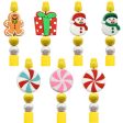 Wholesale Random 100pcs Cartoon Christmas Gingerbread Man Snowman PVC Soft Rubber Beads For Cheap