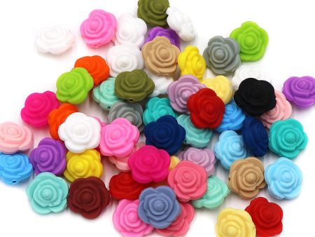 Wholesale 20PCS Rosette Silicone Beads DIY Loose Beads Fashion