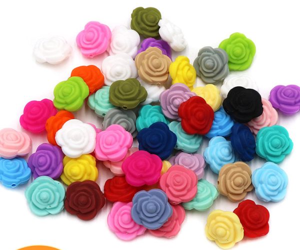 Wholesale 20PCS Rosette Silicone Beads DIY Loose Beads Fashion