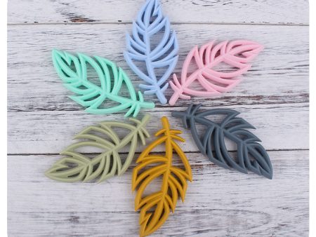 Wholesale 3PCS DIY Cartoon Silicone Leaf Feathers Focal Beads Online Hot Sale