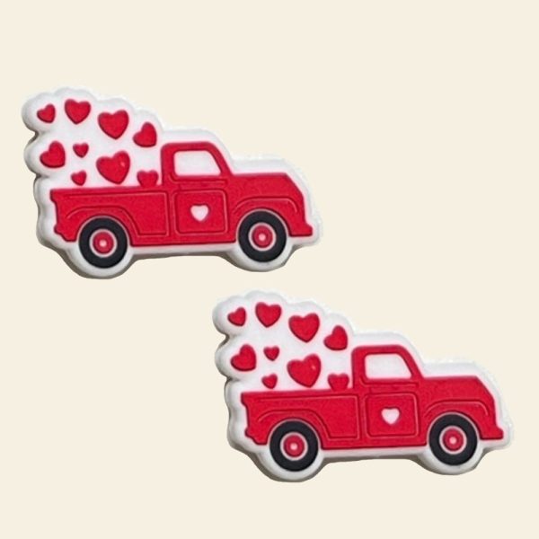 Wholesale 10 PCS Cartoon Valentine s Day Truck Silicone Beads Online Hot Sale