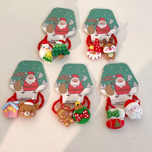 Wholesale Children s Cartoon Christmas Plastic Hair Ties Online