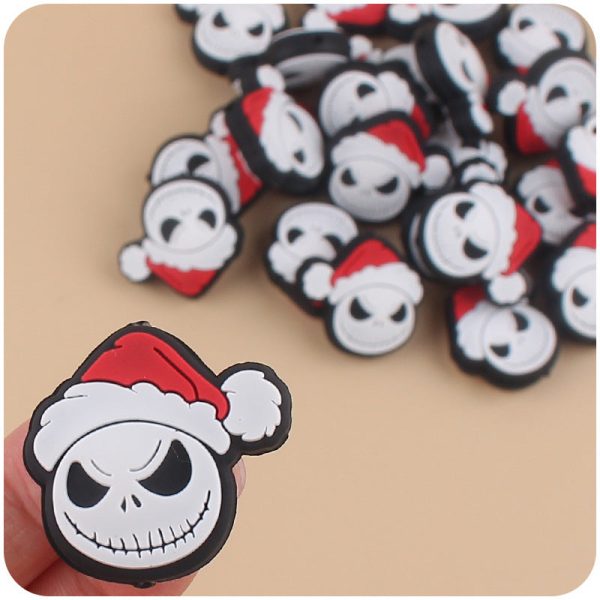 Wholesale Cartoon Santa Claus Silicone Focal Beads Hot on Sale