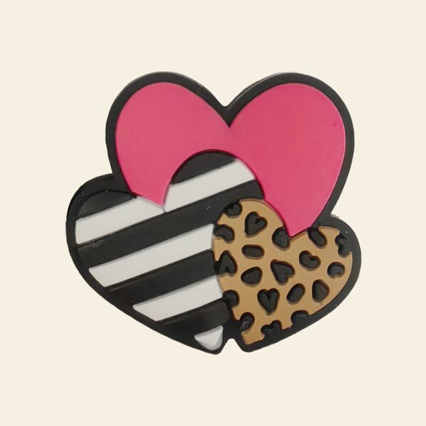 Wholesale 10pcs Heart Shaped Leopard Print Silicone Focal Beads Online Hot Sale