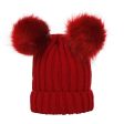 Wholesale Parent-child Hat Threaded Double Fur Ball Knitted Hat Winter Hat For Cheap