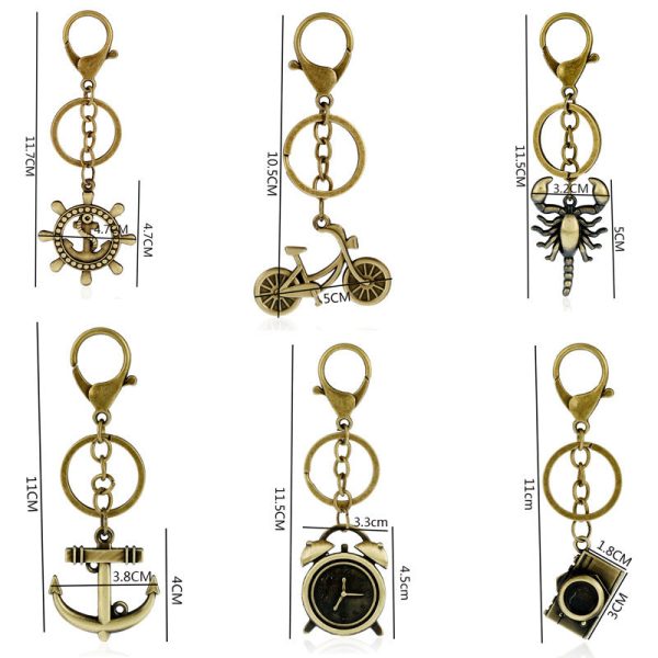 Wholesale Creative Anchor Rudder Camera Metal Keychain For Sale