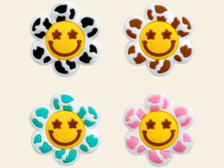 Wholesale of 10pcs Cartoon Cow Patterned Sunflower Silicone Beads on Sale