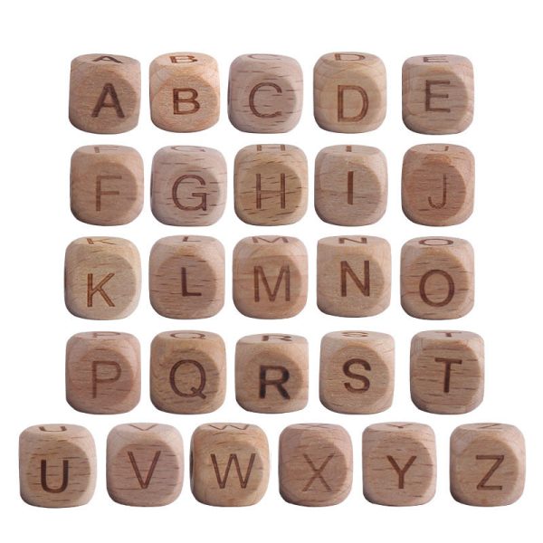 Wholesale 20PCS 26 English Letters DIY Wooden Beads on Sale