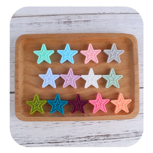 Wholesale 20PCS DIY Pentagram Silicone Beads Fashion