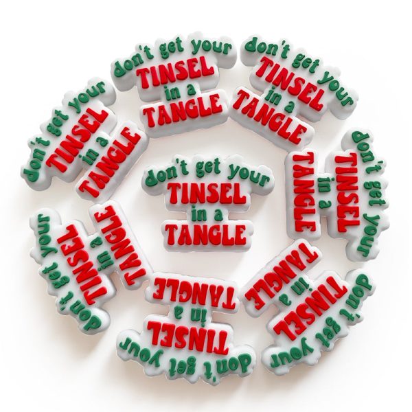 Wholesale 10PCS Don’t Get Your Tinsel in A Tangle Silicone Beads For Sale