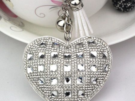 Wholesale 10PCS Diamond Heart Keychain Online