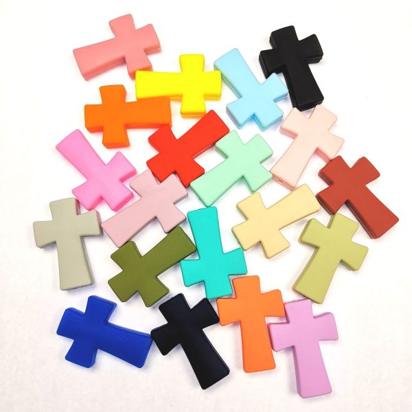 Wholesale 30 PCS DIY Cross Silicone Beads Online Hot Sale