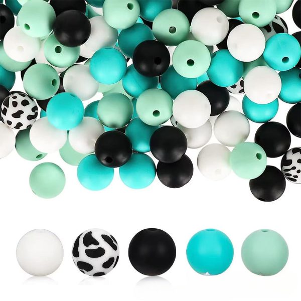 Wholesale 40PCS PACK 12mm Milk Textured Silicone Beads Sale