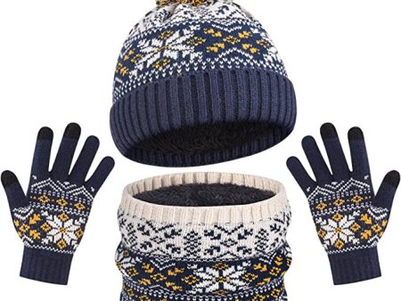 Wholesale Children s Jacquard Winter Hat Knitted Woolen Scarf Gloves Set Online