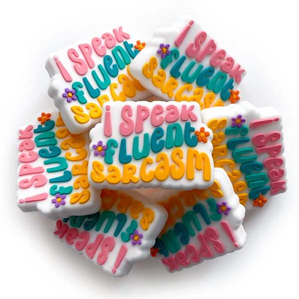 Wholesale 10PCS I Speak Fluent Sarcasm Silicone Beads Online Hot Sale