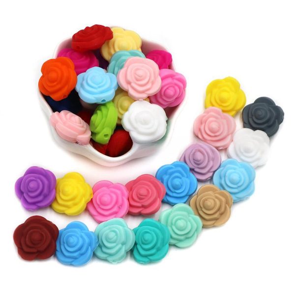 Wholesale 20PCS Rosette Silicone Beads DIY Loose Beads Fashion