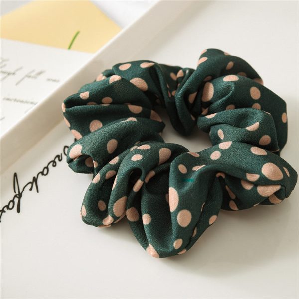 Wholesale Hot Stamped Colorful Polka Dot Fabric Large Intestine Hair Ties Supply