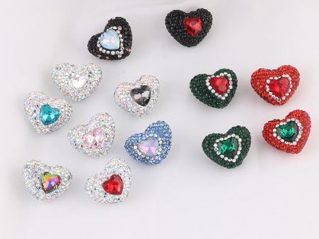 Wholesale Christmas Heart Straight Hole Full Drill Clay Beads For Discount