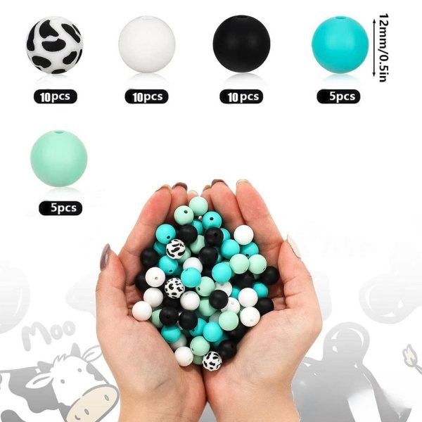 Wholesale 40PCS PACK 12mm Milk Textured Silicone Beads Sale