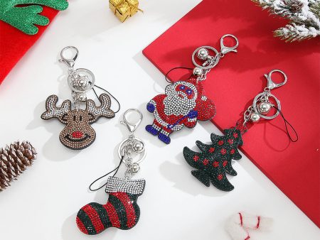 Wholesale 10PCS Christmas Series Rhinestone Keychains For Discount