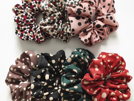 Wholesale Hot Stamped Colorful Polka Dot Fabric Large Intestine Hair Ties Supply