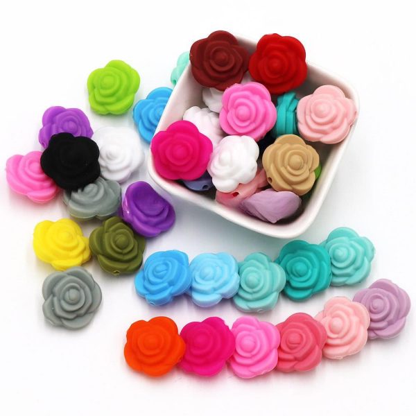 Wholesale 20PCS Rosette Silicone Beads DIY Loose Beads Fashion