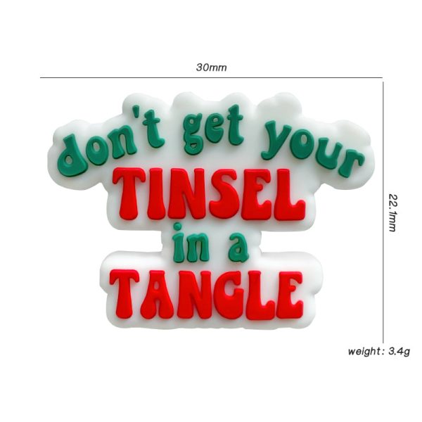 Wholesale 10PCS Don’t Get Your Tinsel in A Tangle Silicone Beads For Sale