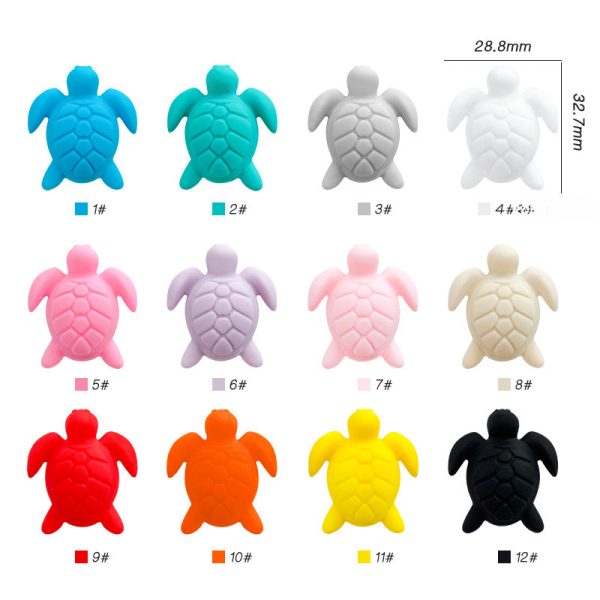 Wholesale 10pcs pack Solid Color Animal Turtle Silicone Focus Beads For Cheap