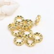 Wholesale 10PCS 14K Gold Color-preserving Diamond Ring Set with Zircon Large Hole Spacer Beads Fashion